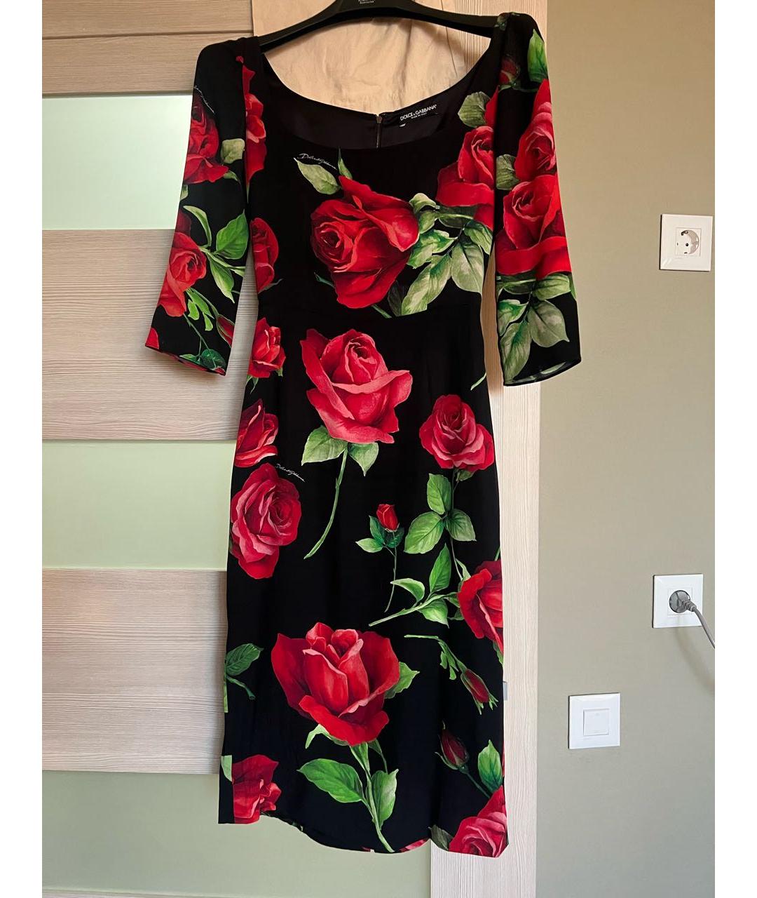 DOLCE&GABBANA Черное вискозное коктейльное платье, фото 4