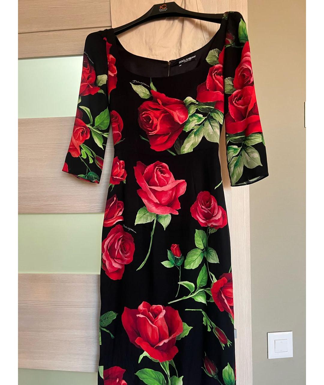 DOLCE&GABBANA Черное вискозное коктейльное платье, фото 2