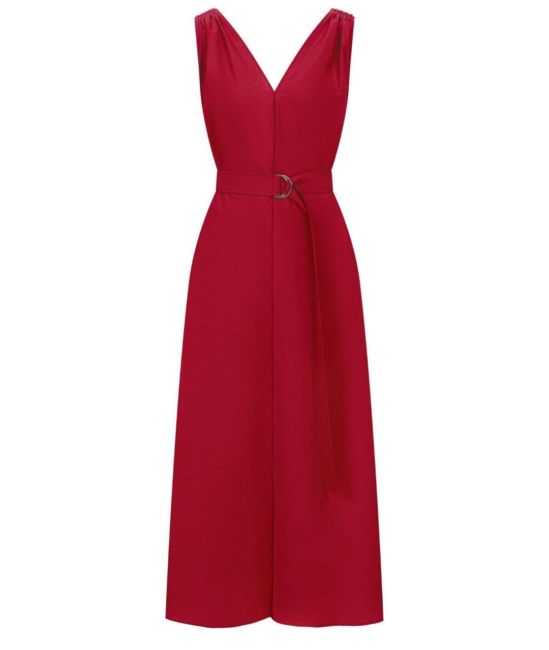 BRUNELLO CUCINELLI Красное хлопковое коктейльное платье, фото 9