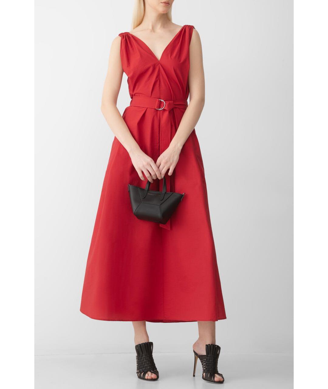 BRUNELLO CUCINELLI Красное хлопковое коктейльное платье, фото 2