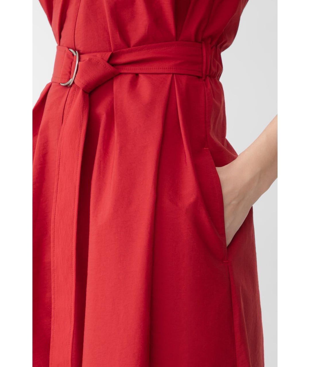 BRUNELLO CUCINELLI Красное хлопковое коктейльное платье, фото 3