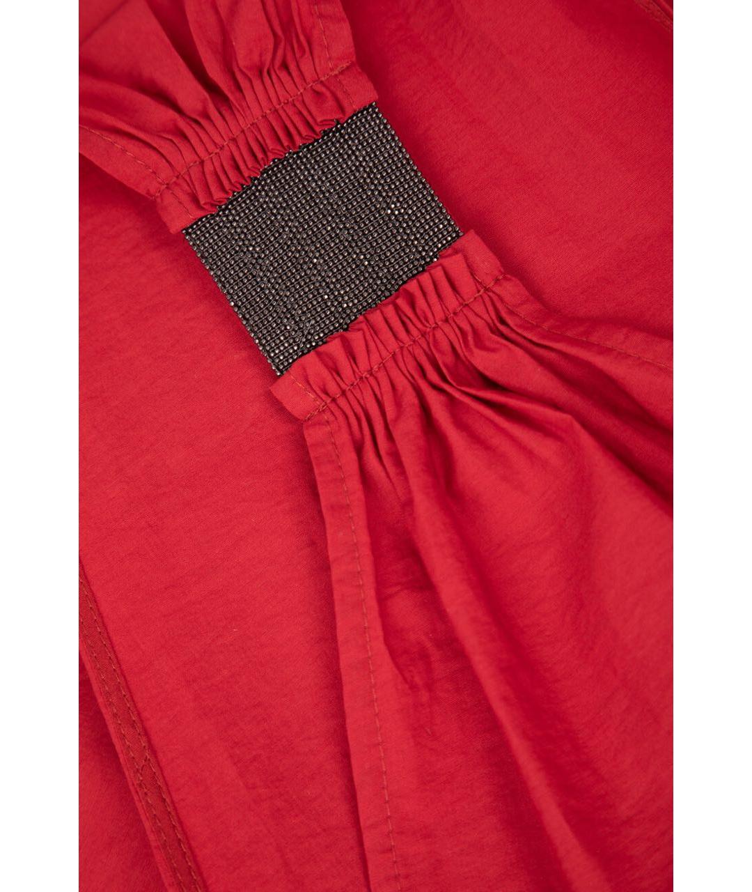 BRUNELLO CUCINELLI Красное хлопковое коктейльное платье, фото 6