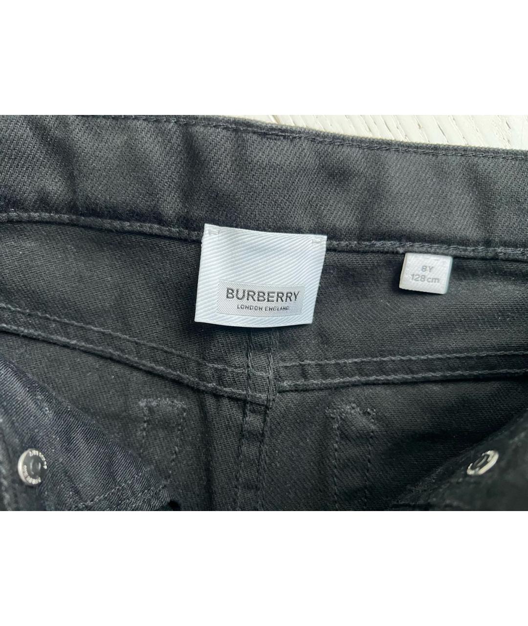 BURBERRY Черные деним детские джинсы, фото 3