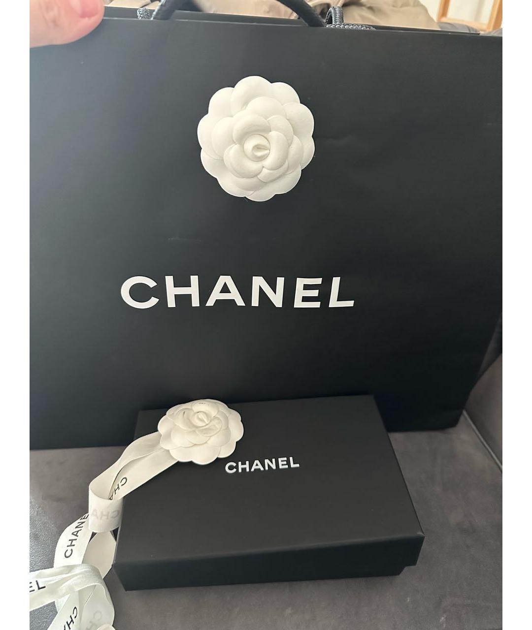 CHANEL Черный кожаный кошелек, фото 6