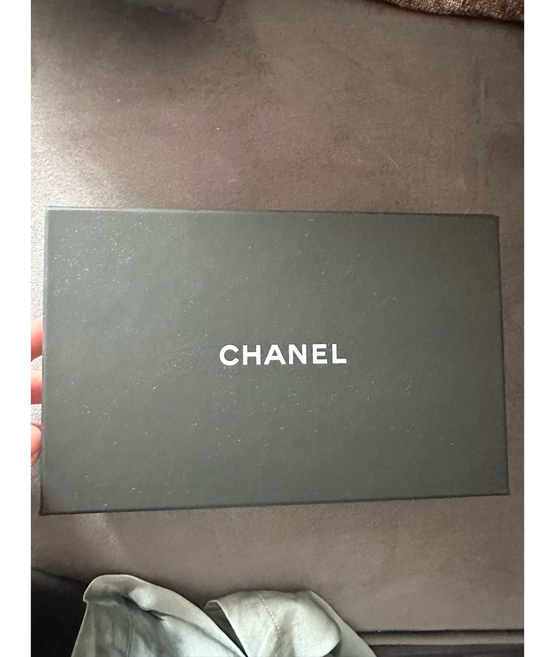 CHANEL Черный кожаный кошелек, фото 2