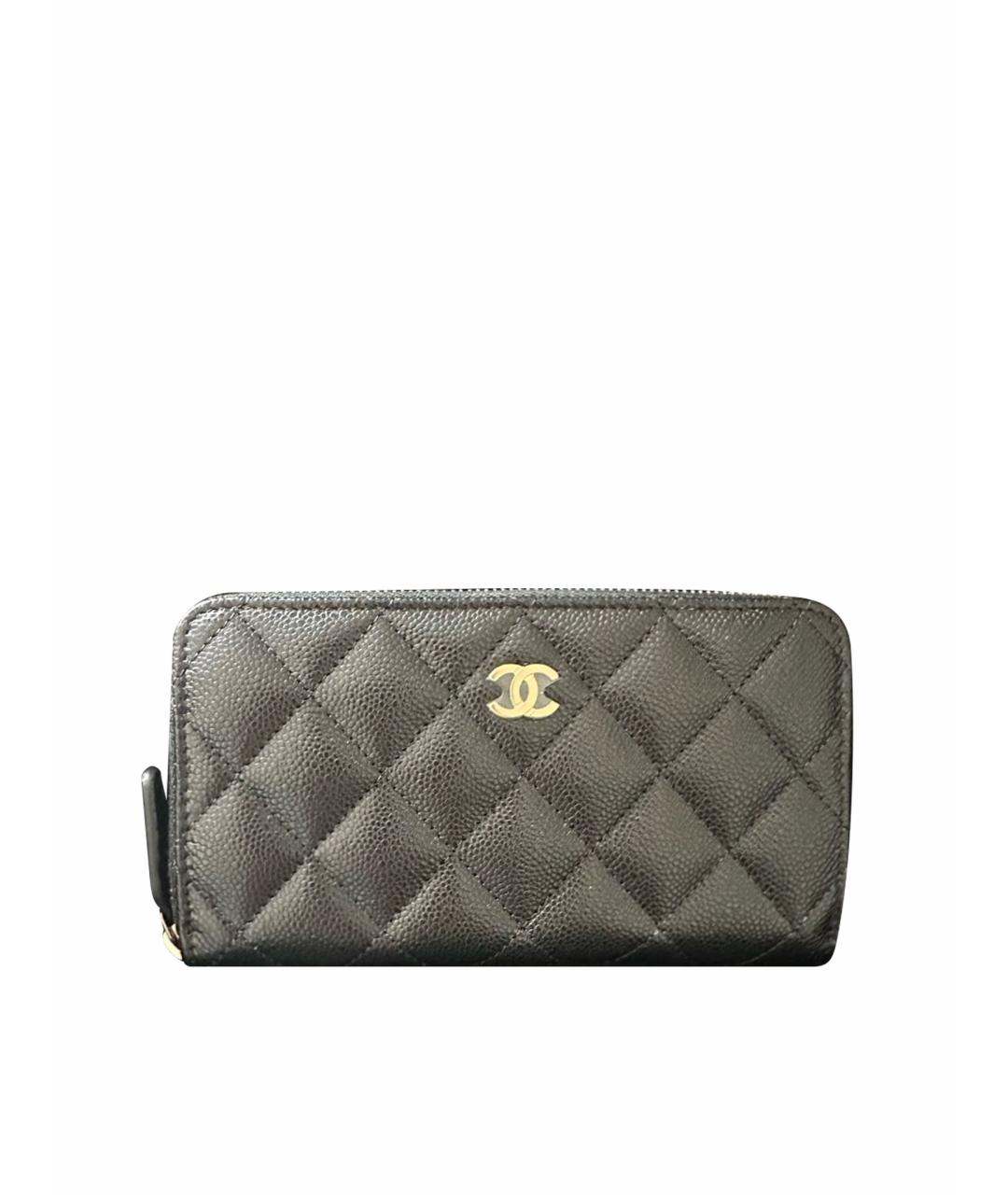 CHANEL Черный кожаный кошелек, фото 1