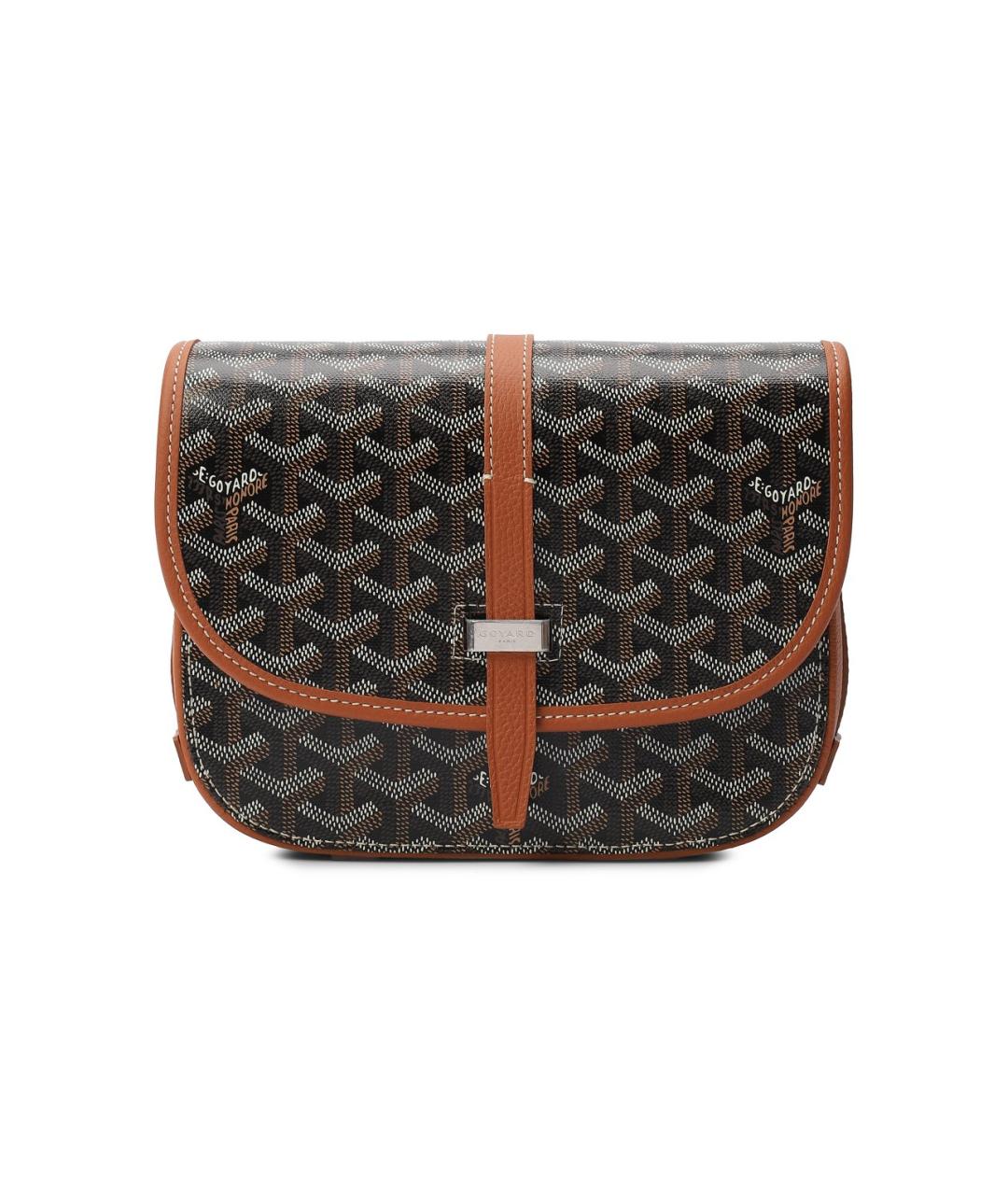 GOYARD Коричневая кожаная сумка на плечо, фото 1
