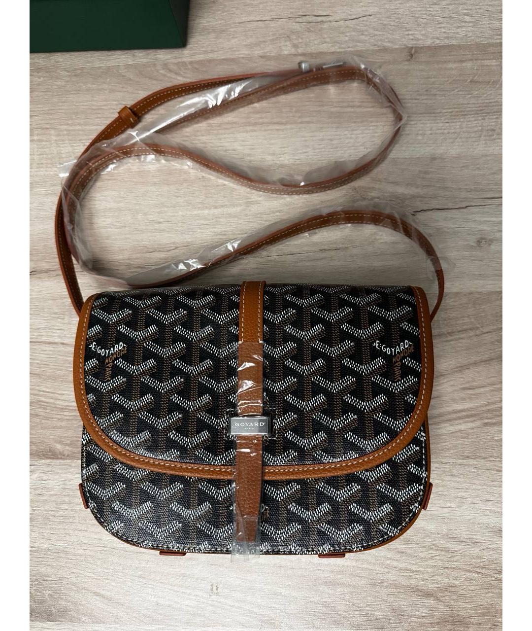 GOYARD Коричневая кожаная сумка на плечо, фото 2