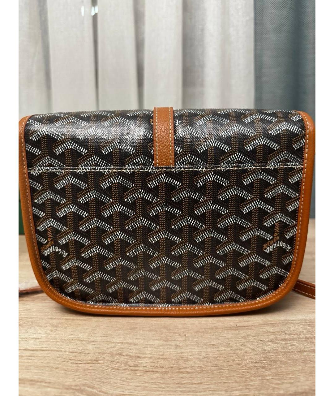 GOYARD Коричневая кожаная сумка на плечо, фото 4