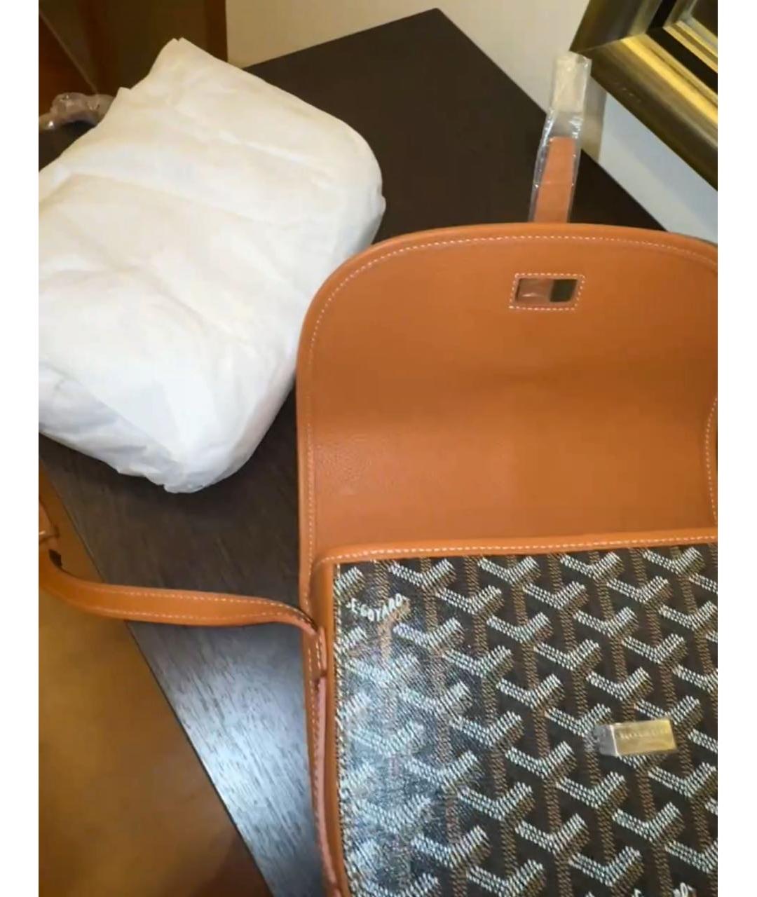 GOYARD Коричневая кожаная сумка на плечо, фото 6