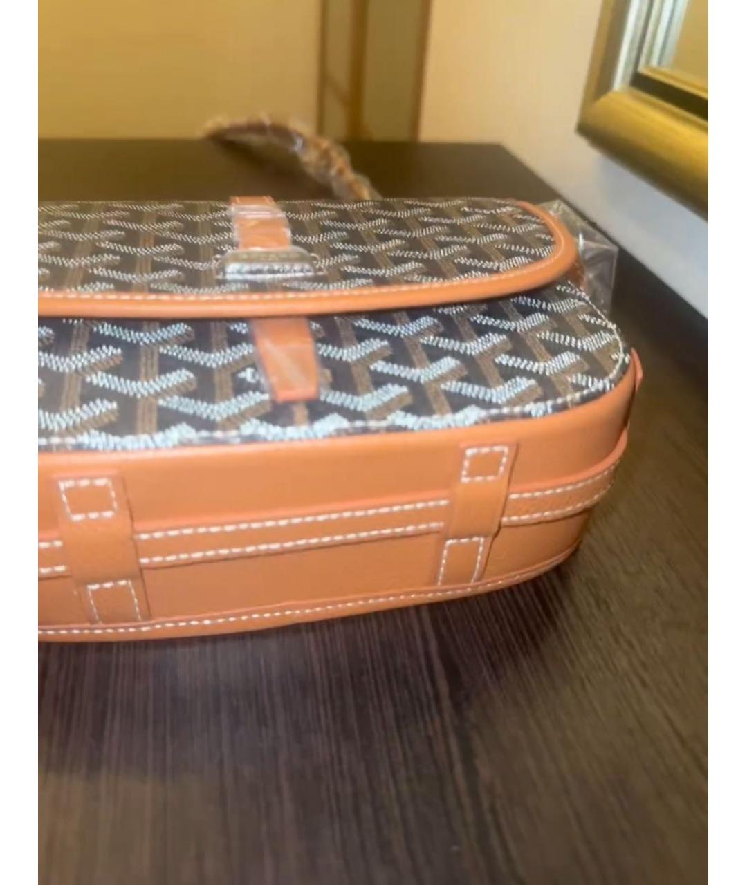 GOYARD Коричневая кожаная сумка на плечо, фото 9