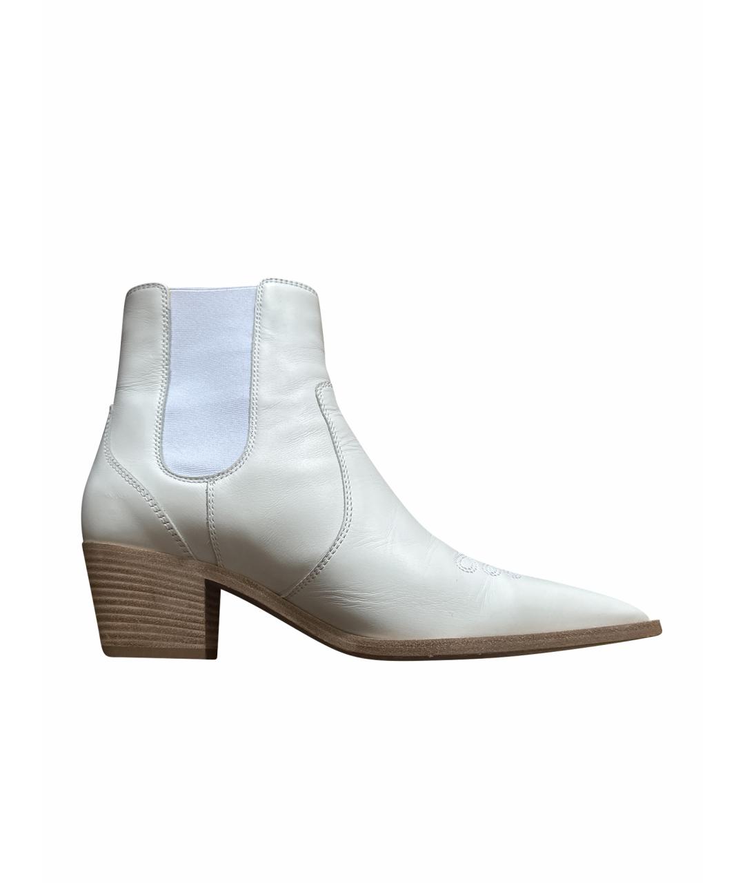 GIANVITO ROSSI Белые кожаные ботильоны, фото 1