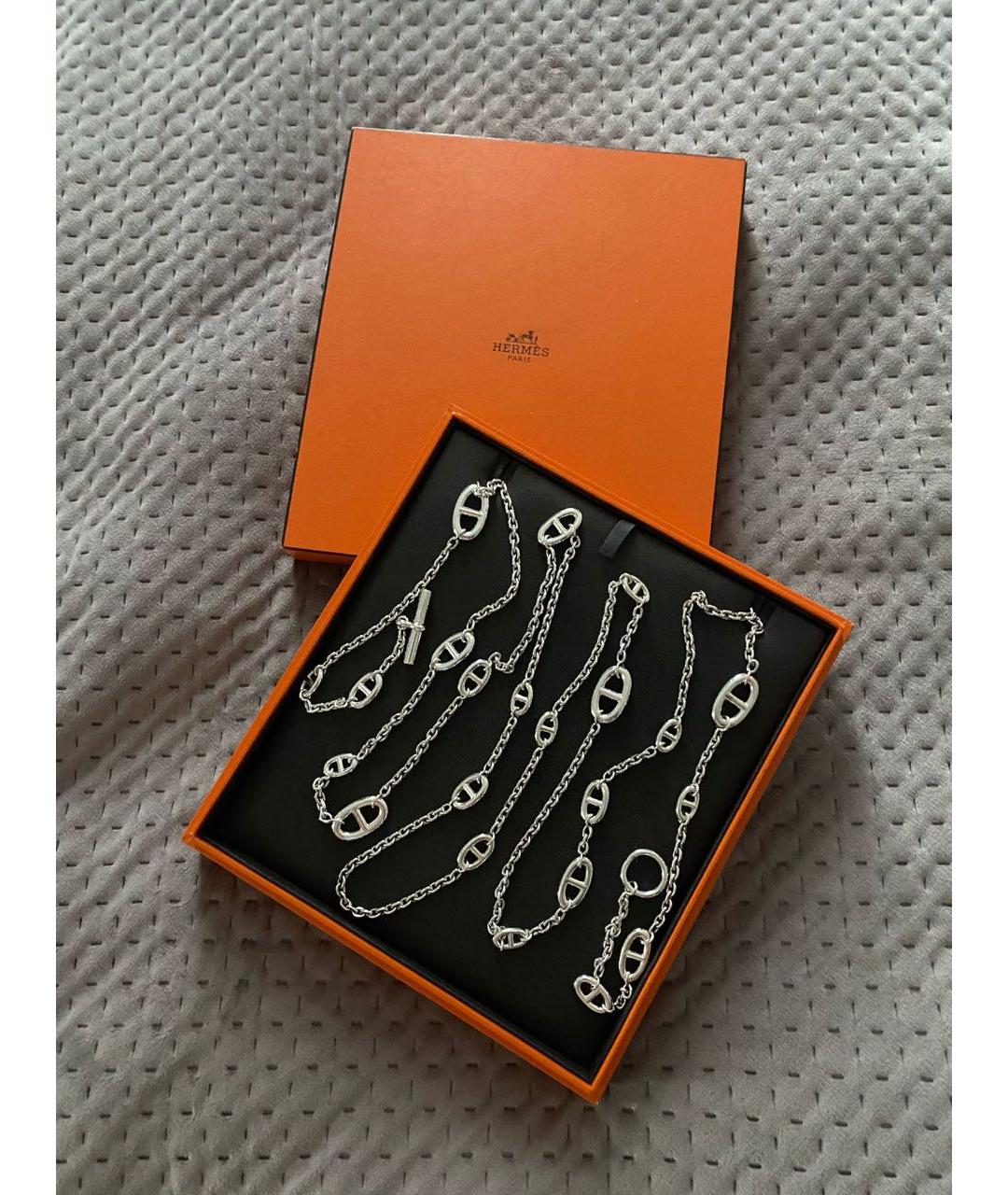 HERMES Серебряное серебряное колье, фото 2