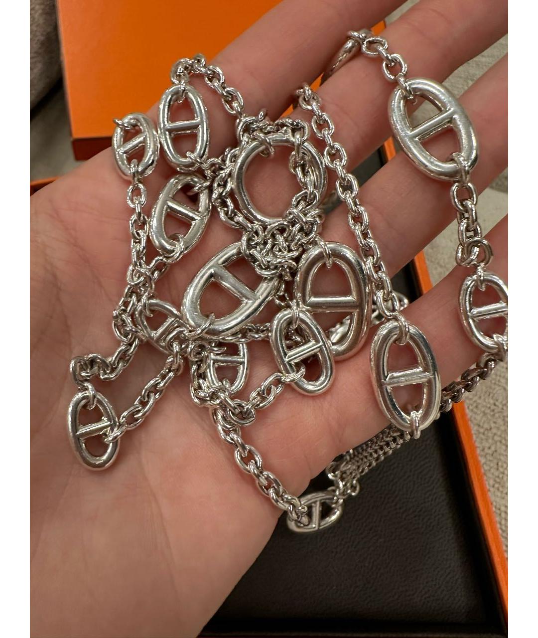 HERMES Серебряное серебряное колье, фото 8