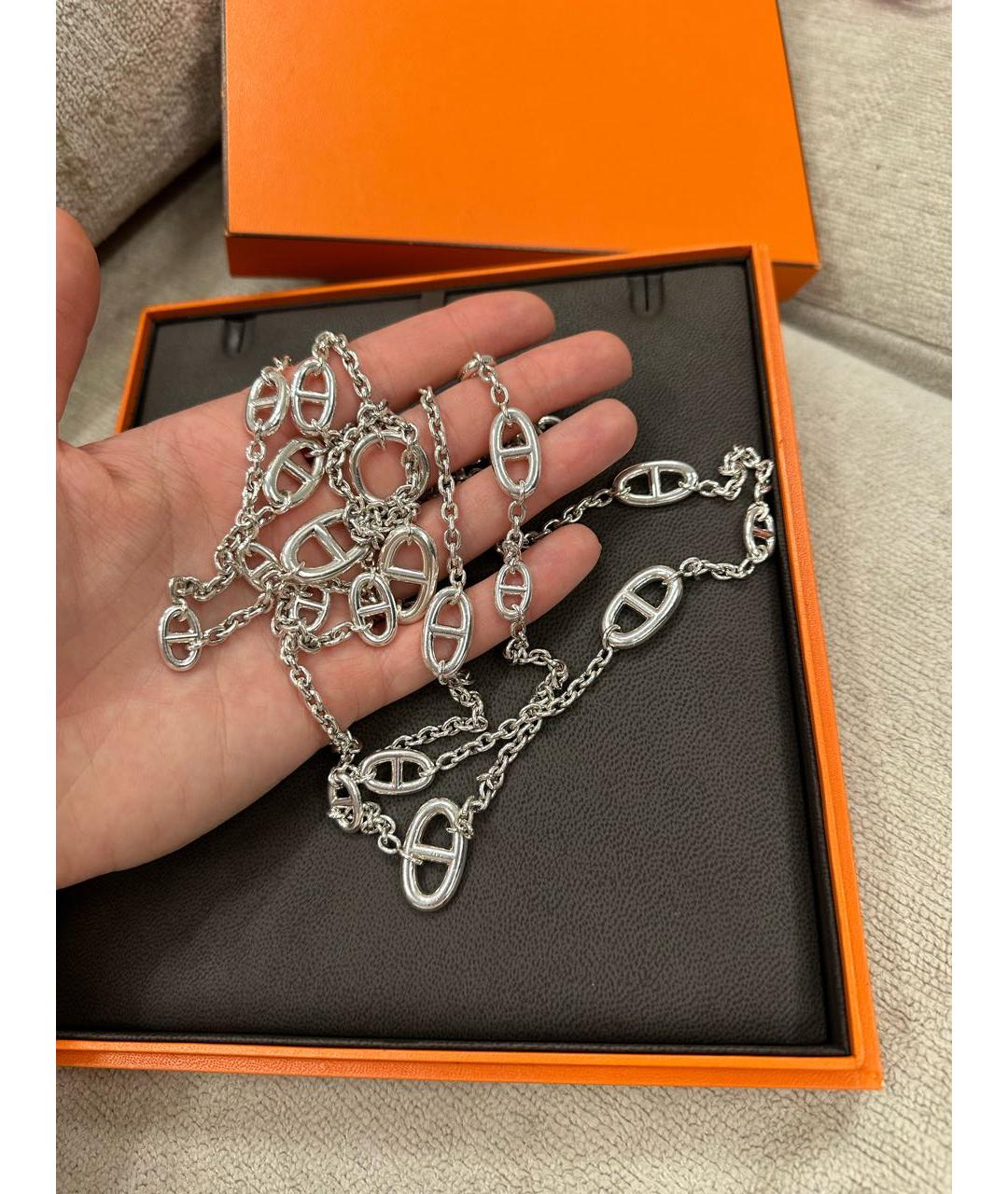 HERMES Серебряное серебряное колье, фото 7