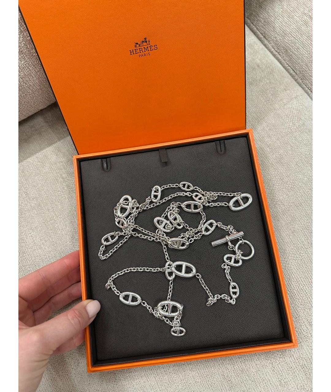 HERMES Серебряное серебряное колье, фото 4
