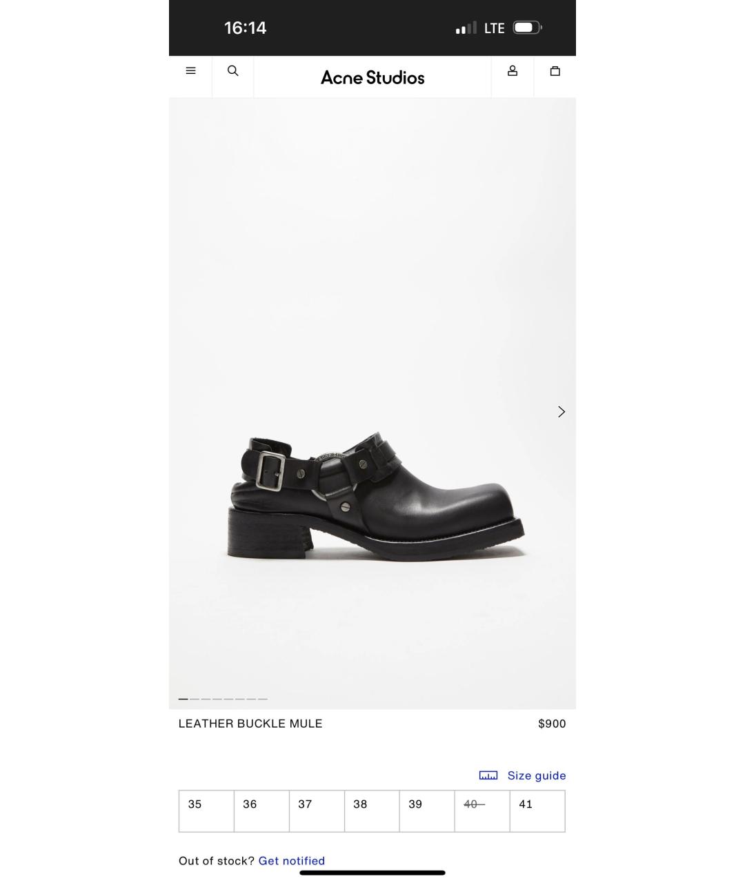 ACNE STUDIOS Черные кожаные ботинки, фото 9