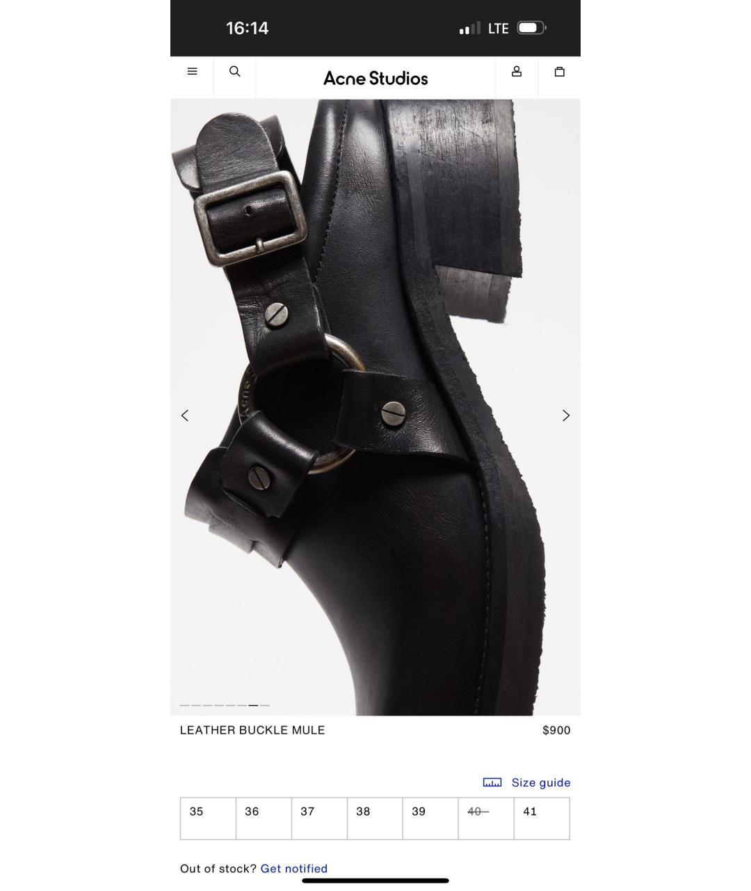 ACNE STUDIOS Черные кожаные ботинки, фото 5