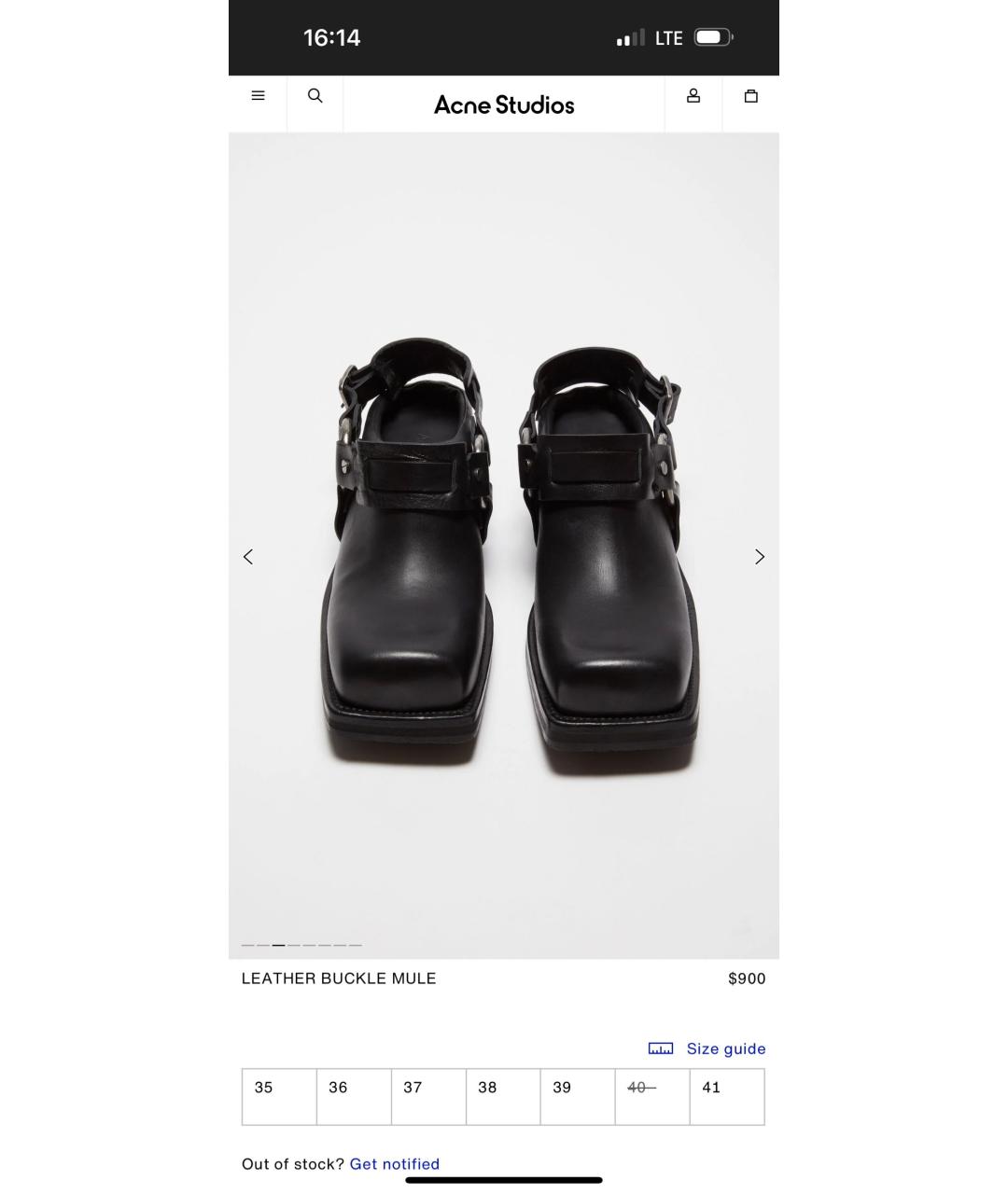 ACNE STUDIOS Черные кожаные ботинки, фото 2