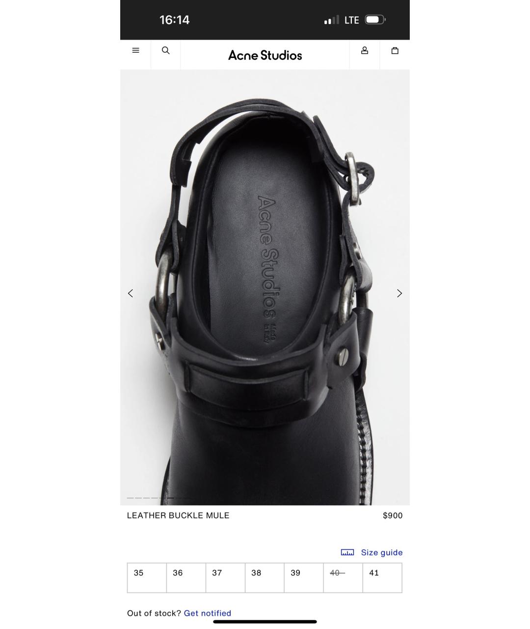ACNE STUDIOS Черные кожаные ботинки, фото 4