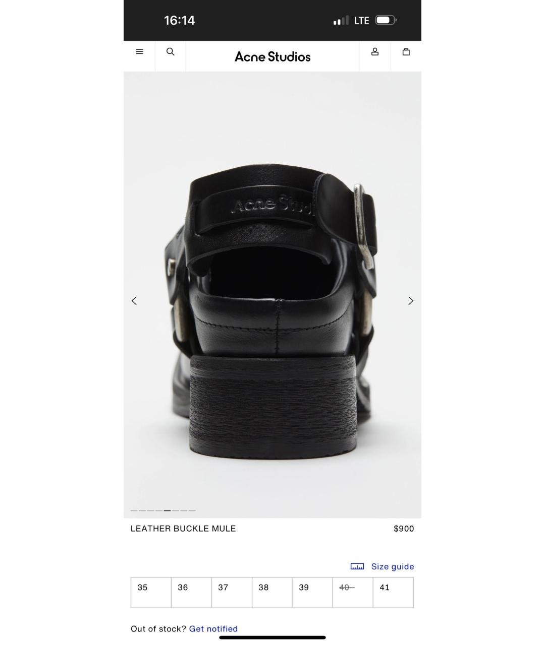 ACNE STUDIOS Черные кожаные ботинки, фото 3