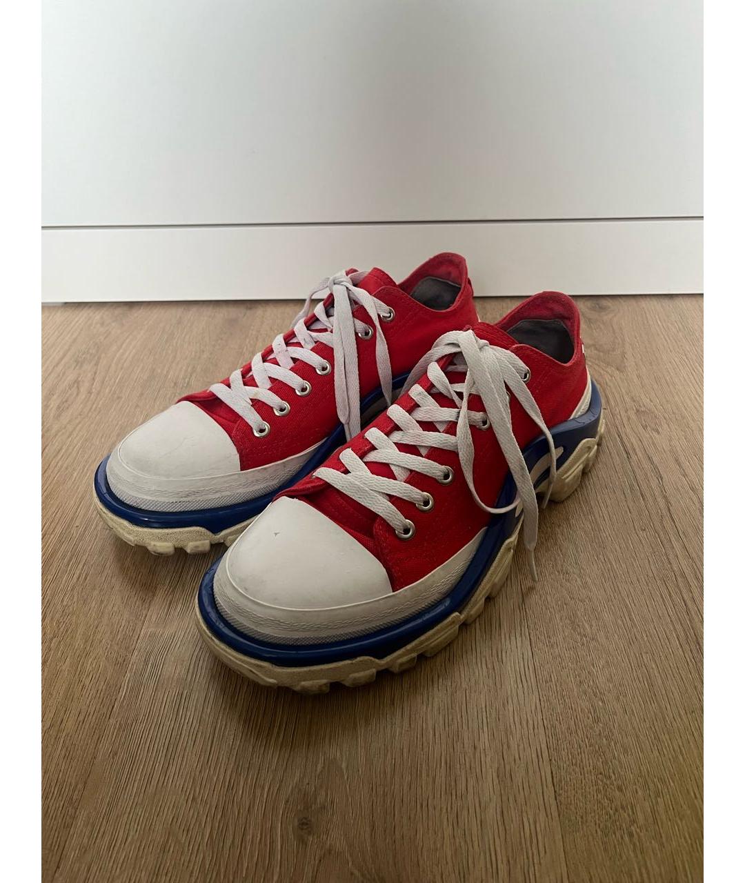 ADIDAS X RAF SIMONS Красные низкие кроссовки / кеды, фото 3
