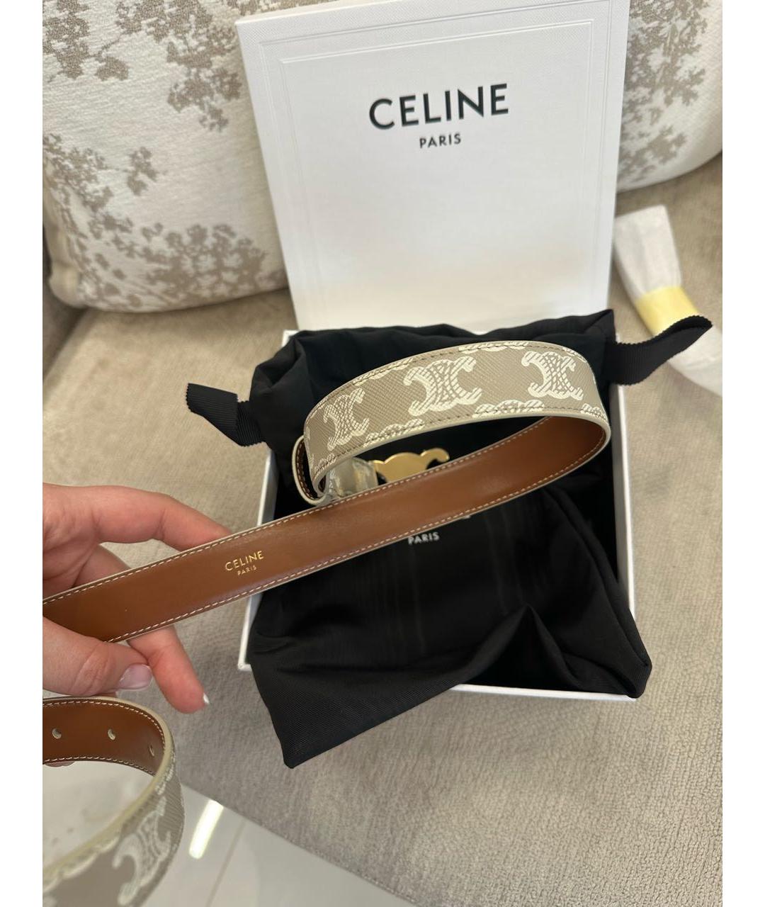 CELINE Бежевый ремень, фото 5