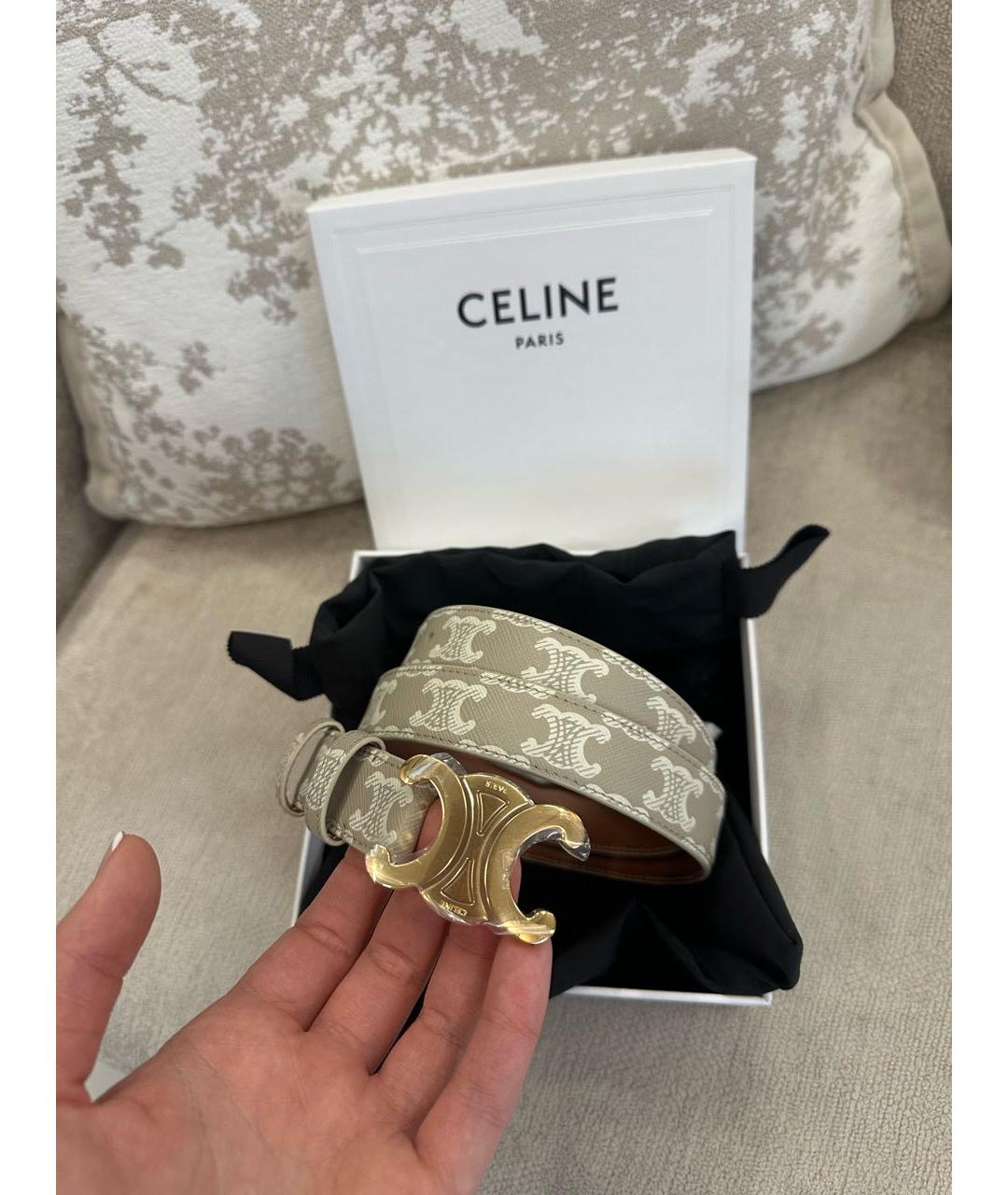 CELINE Бежевый ремень, фото 8