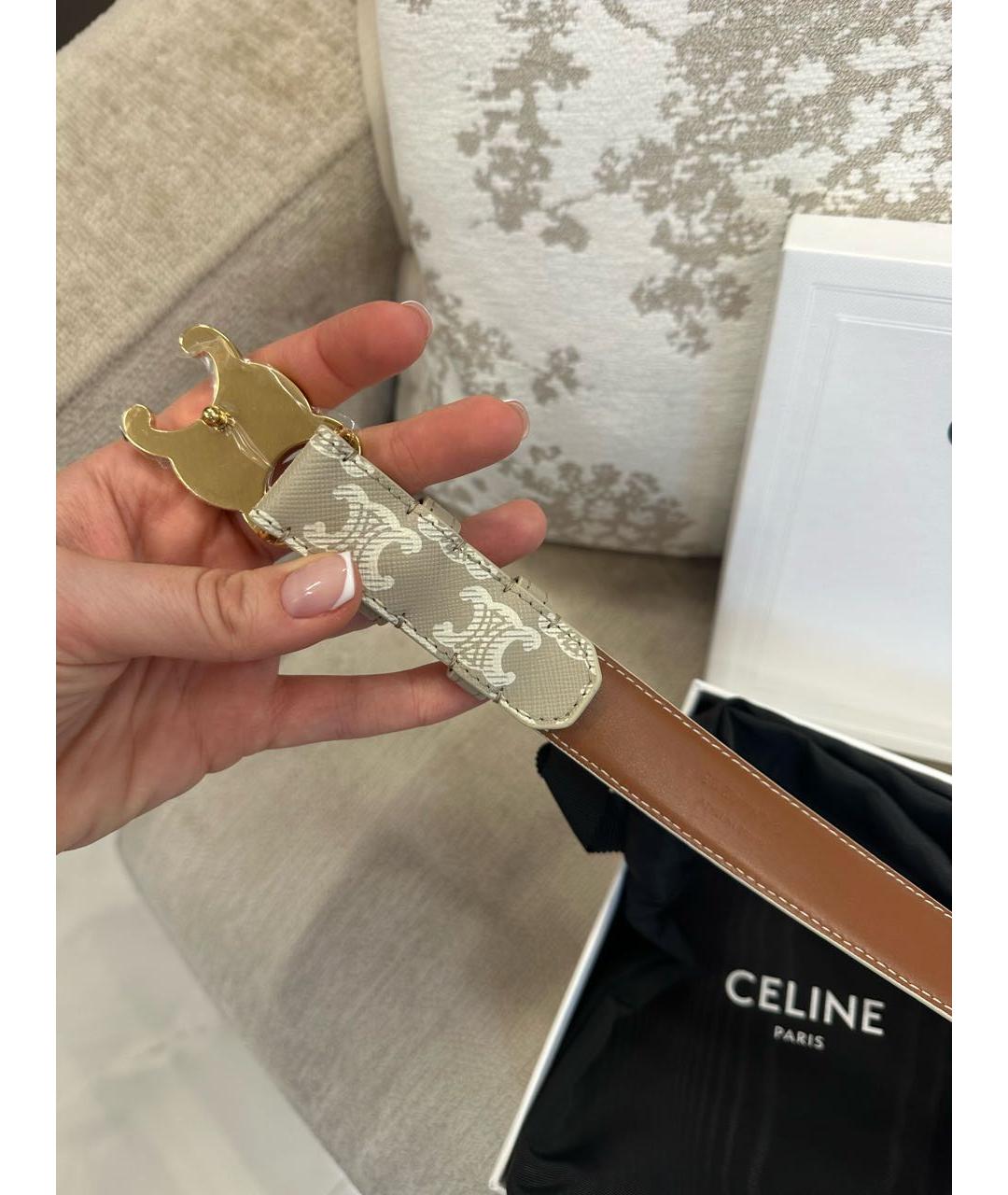 CELINE Бежевый ремень, фото 6