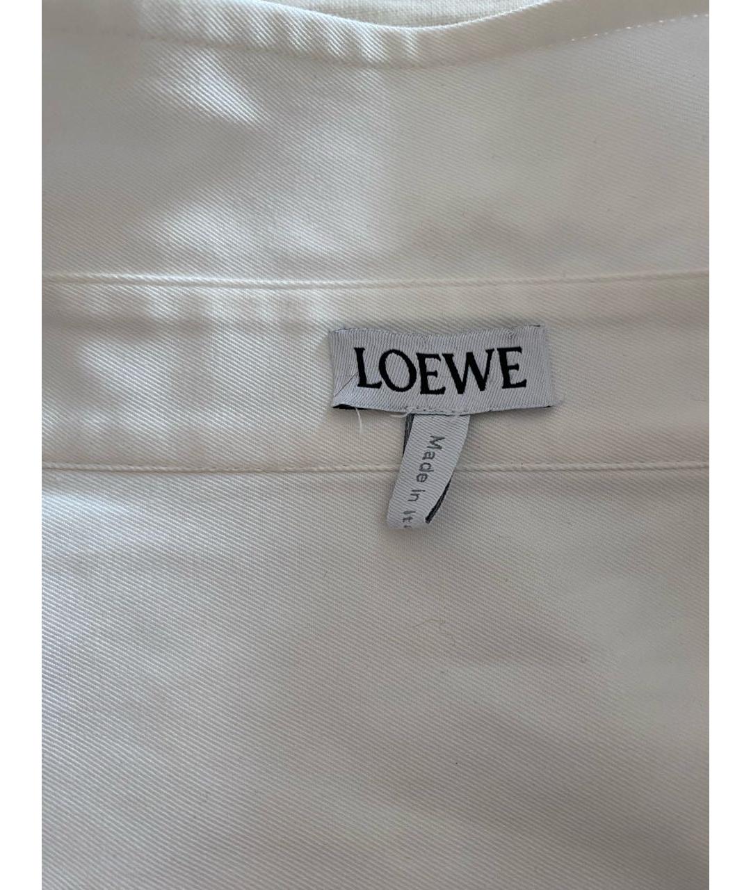 LOEWE Белая хлопковая кэжуал рубашка, фото 3