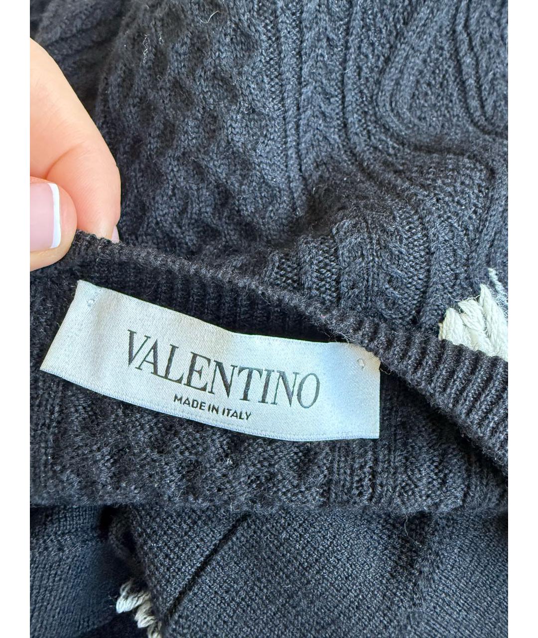 VALENTINO Черное шерстяное повседневное платье, фото 4