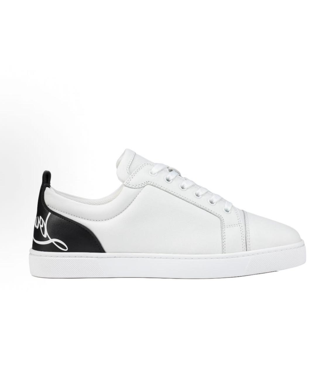 CHRISTIAN LOUBOUTIN Белые кожаные низкие кроссовки / кеды, фото 7