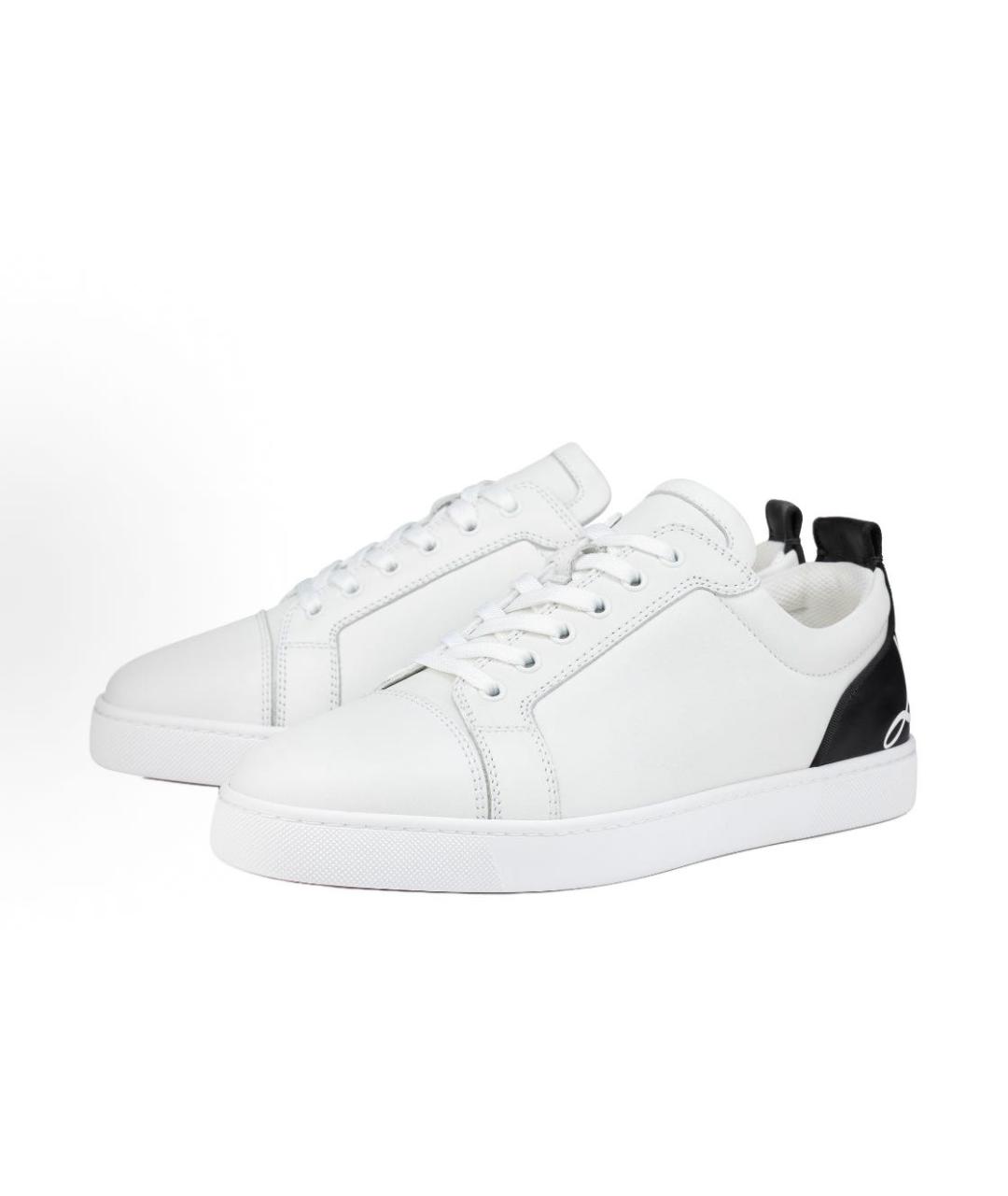 CHRISTIAN LOUBOUTIN Белые кожаные низкие кроссовки / кеды, фото 3