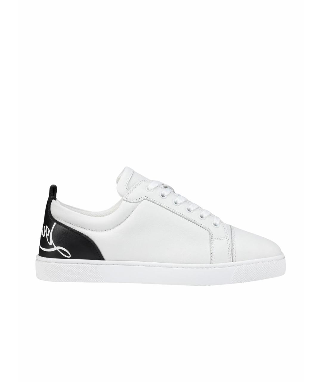 CHRISTIAN LOUBOUTIN Белые кожаные низкие кроссовки / кеды, фото 1