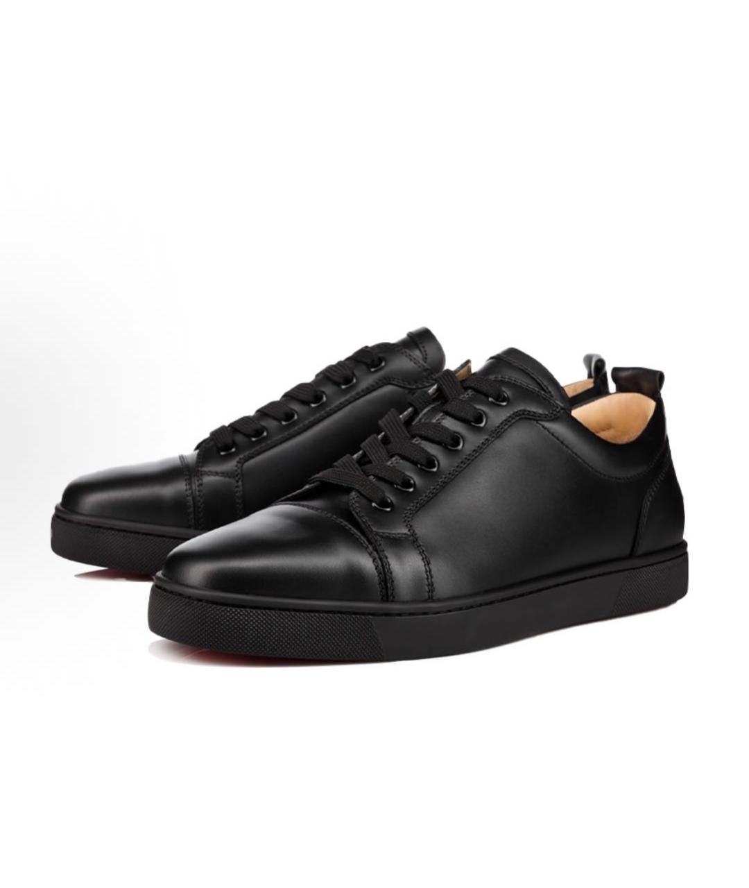 CHRISTIAN LOUBOUTIN Черные кожаные низкие кроссовки / кеды, фото 2