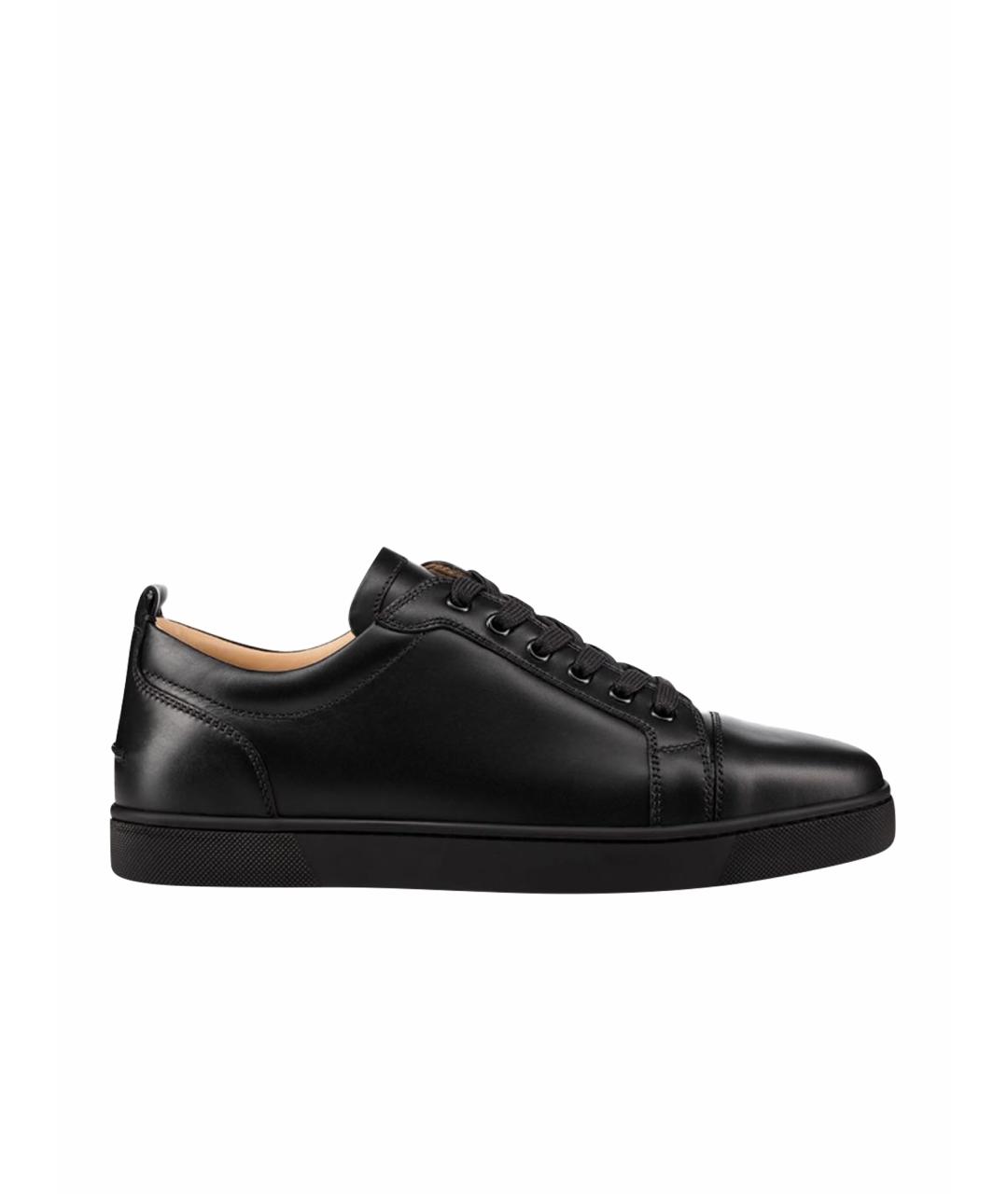 CHRISTIAN LOUBOUTIN Черные кожаные низкие кроссовки / кеды, фото 1