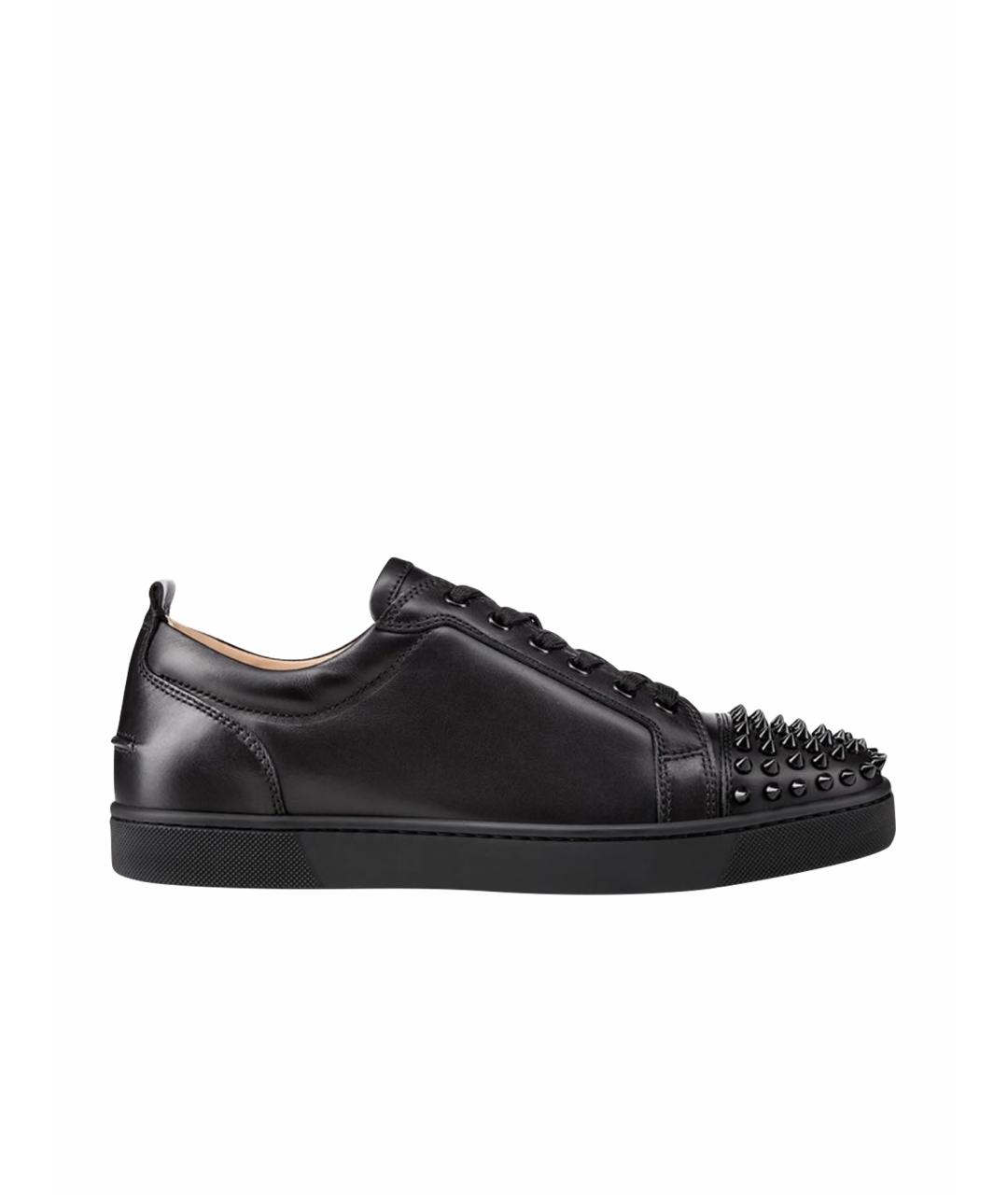 CHRISTIAN LOUBOUTIN Черные кожаные низкие кроссовки / кеды, фото 1