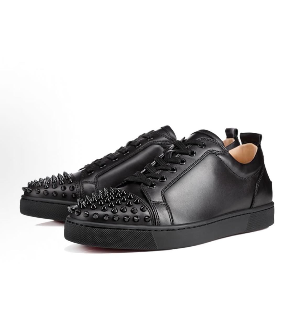 CHRISTIAN LOUBOUTIN Черные кожаные низкие кроссовки / кеды, фото 2