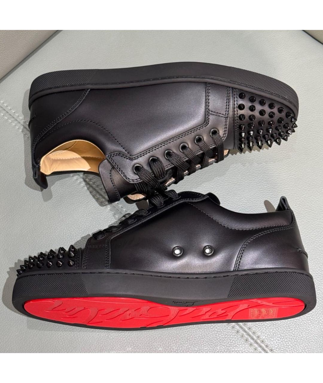 CHRISTIAN LOUBOUTIN Черные кожаные низкие кроссовки / кеды, фото 5
