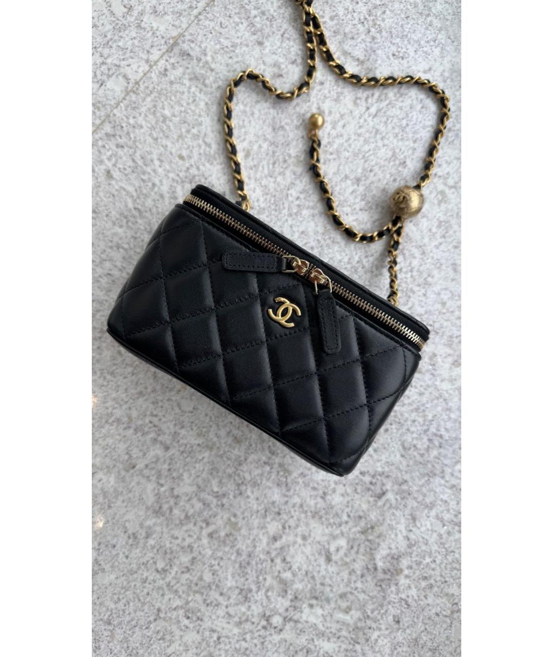 CHANEL Черная кожаная сумка через плечо, фото 4