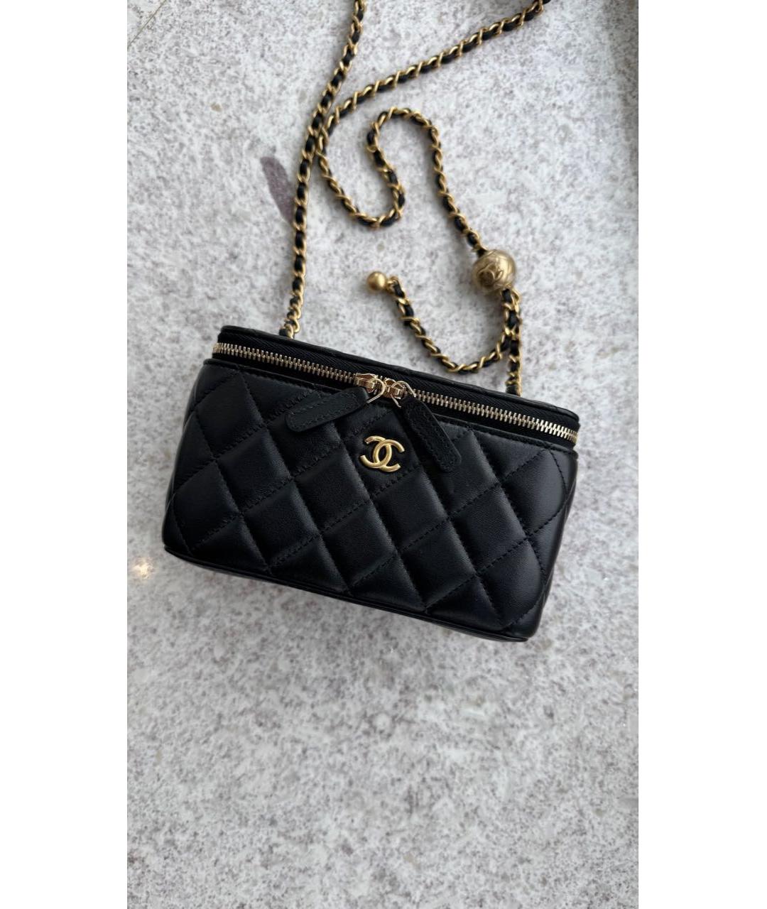 CHANEL Черная кожаная сумка через плечо, фото 3
