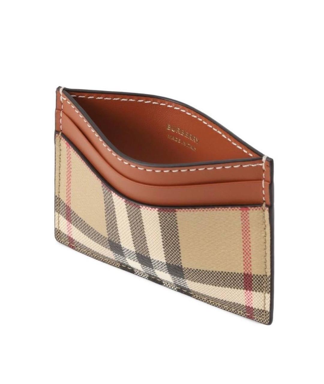BURBERRY Коричневый кожаный кардхолдер, фото 3