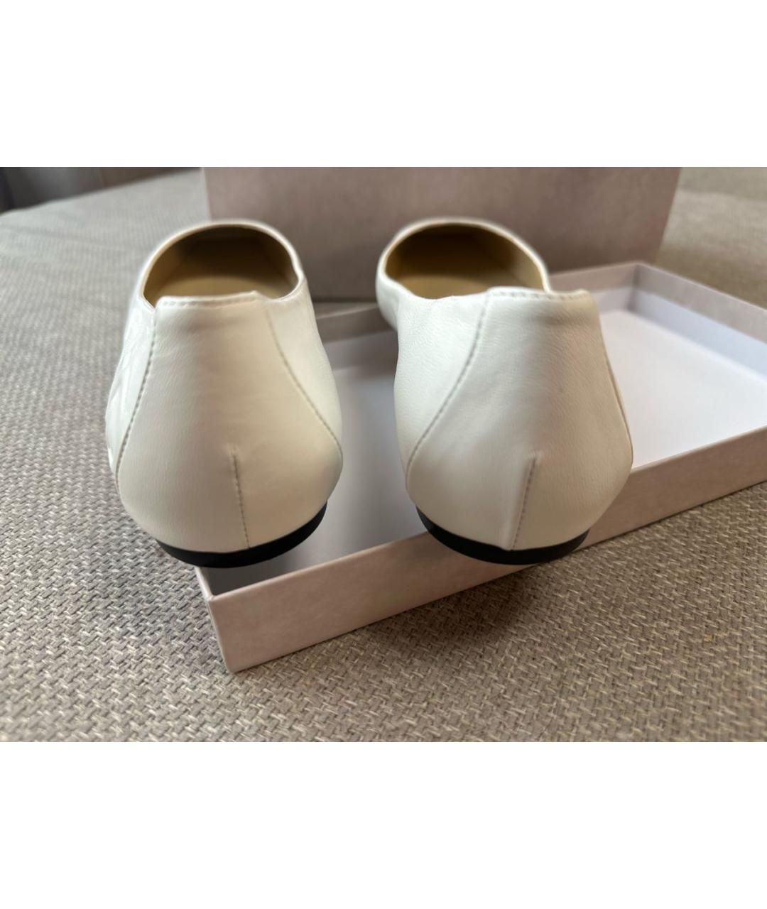 JIMMY CHOO Белые кожаные балетки, фото 4
