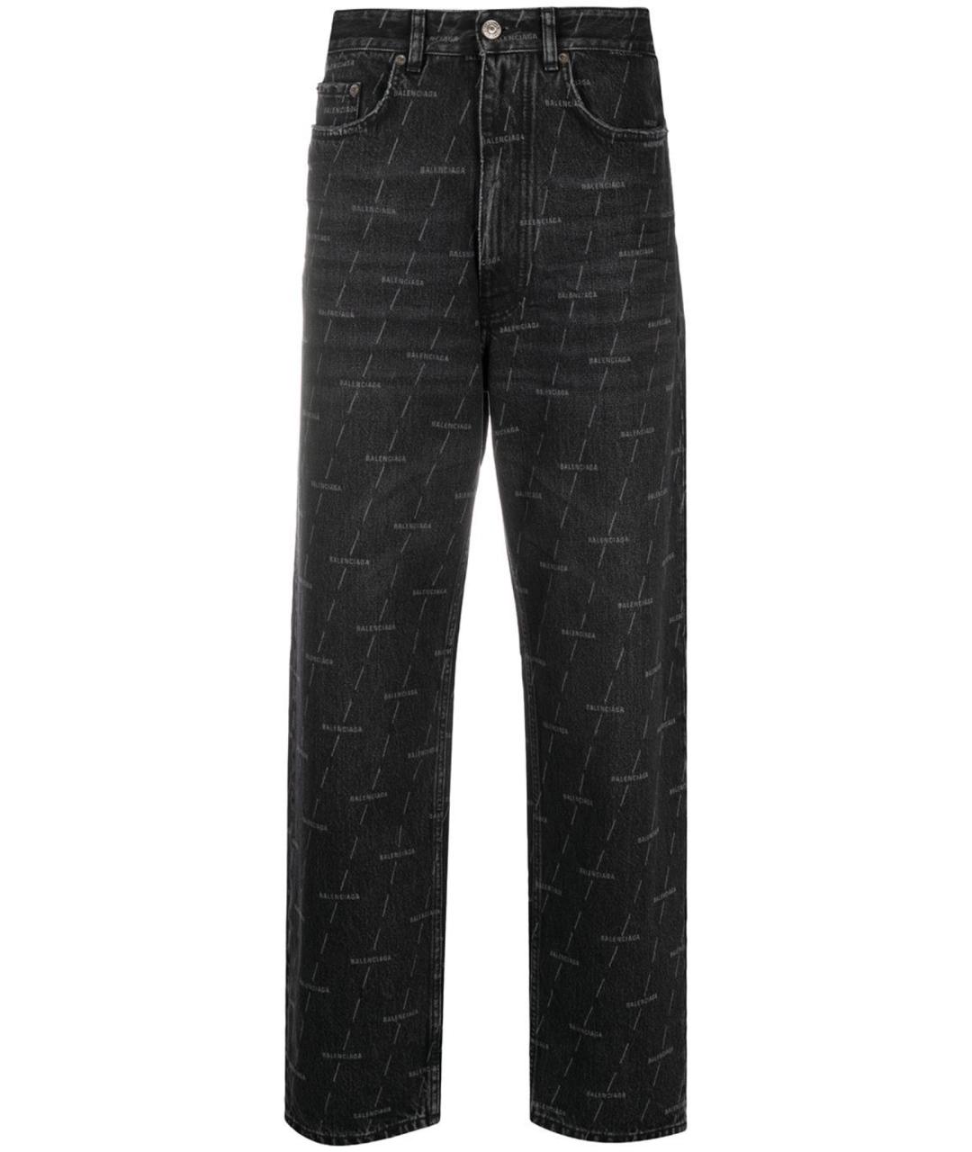 BALENCIAGA Антрацитовые хлопковые прямые джинсы, фото 1
