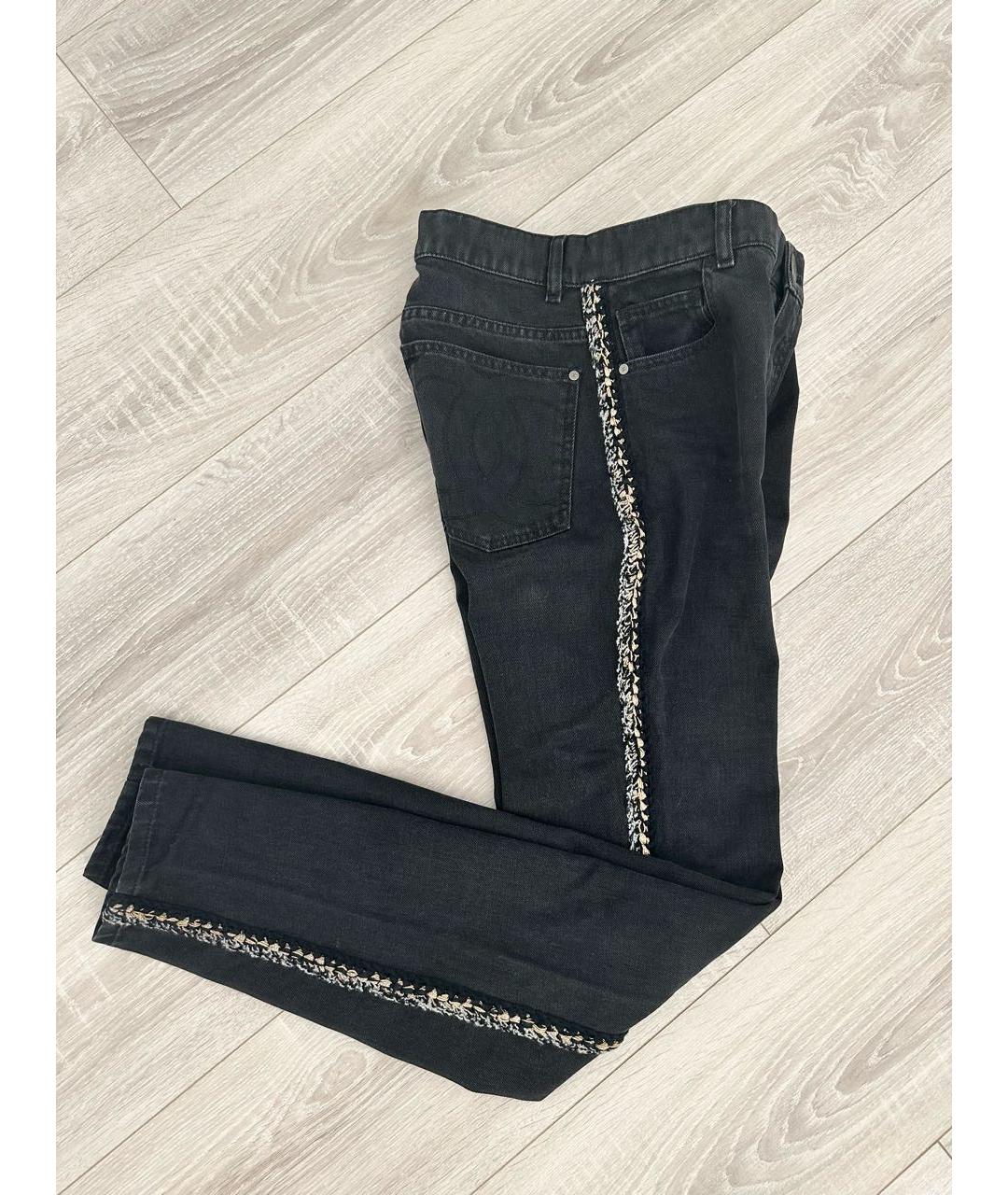 CHANEL Антрацитовые хлопковые прямые джинсы, фото 3