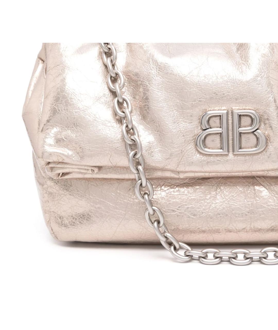 BALENCIAGA Серебряная кожаная сумка через плечо, фото 4