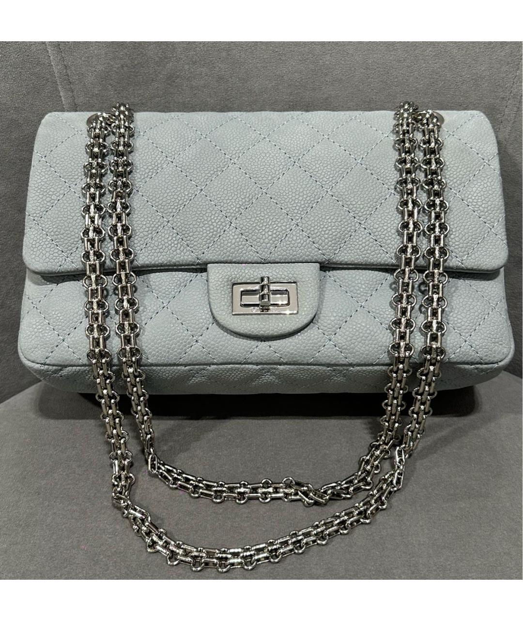 CHANEL Голубая кожаная сумка через плечо, фото 6