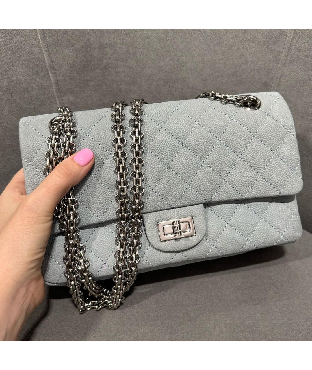 CHANEL Голубая кожаная сумка через плечо, фото 5