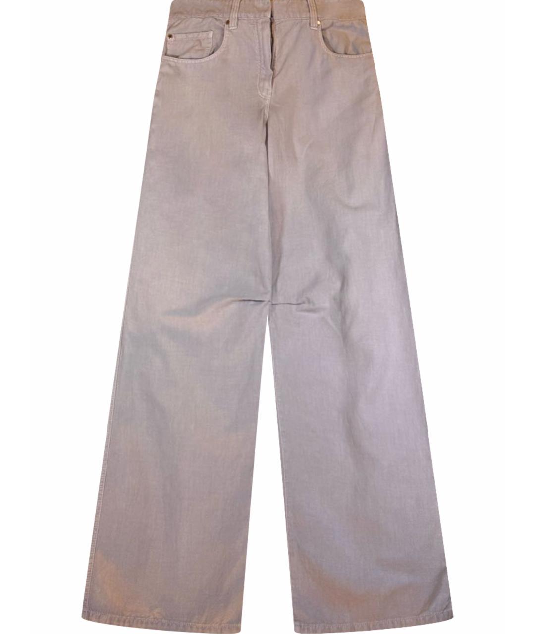 BRUNELLO CUCINELLI Фиолетовые хлопко-леновые прямые джинсы, фото 1