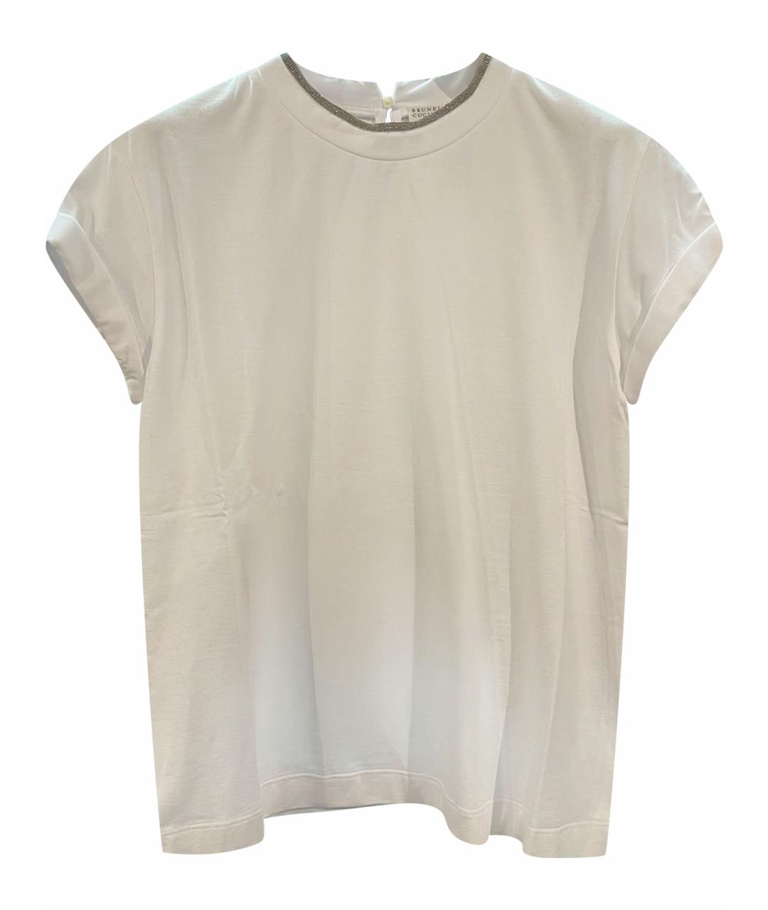BRUNELLO CUCINELLI Белая хлопковая футболка, фото 1